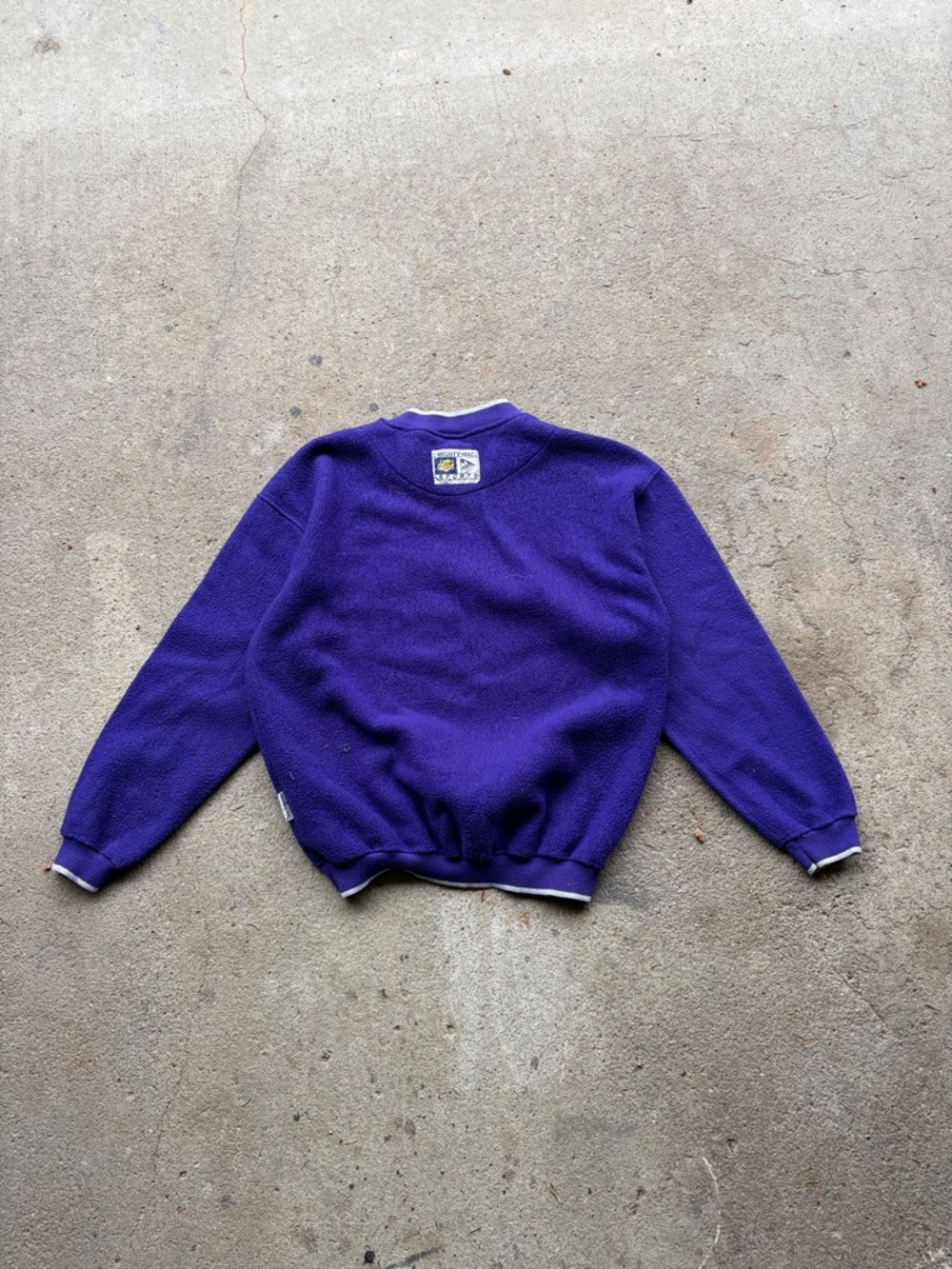 Minnesota Vikings 90s Vintage Cotton Purple Crewneck Sweatshirt Medium - Picture 8 of 11